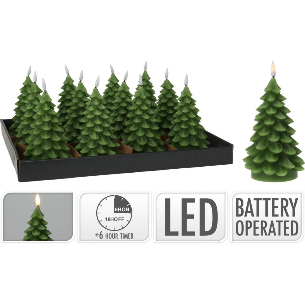 CANDELA ALBERO LED 17CM VERDE
